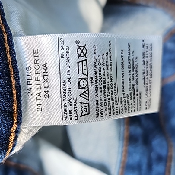 Old Navy Extra High-Waisted Secret-Slim Pockets Sky-Hi Straight 24 Plus Sz Jeans - Picture 5 of 14